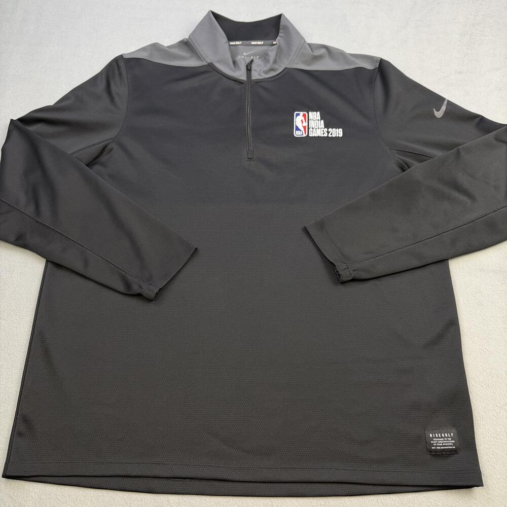 NBA India Games Jacket Mens XL Black NBA Basketball Nike Golf Dri-FIT Half Zip